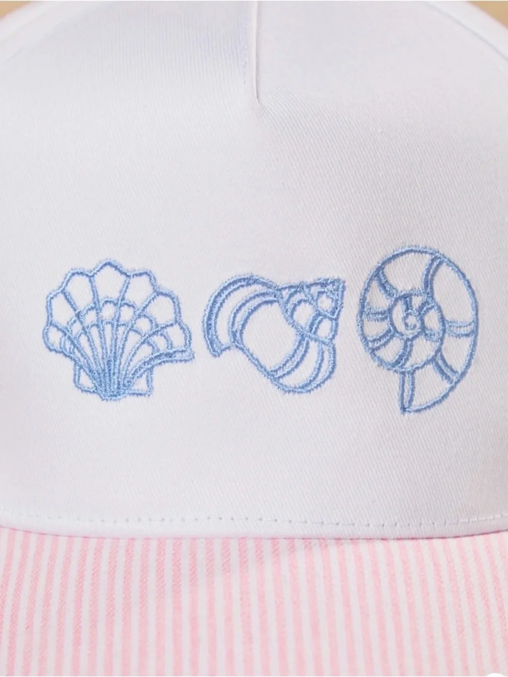 Altar'd State Shells Stripes Trucker Hat Pink Snapback - Picture 3 of 5